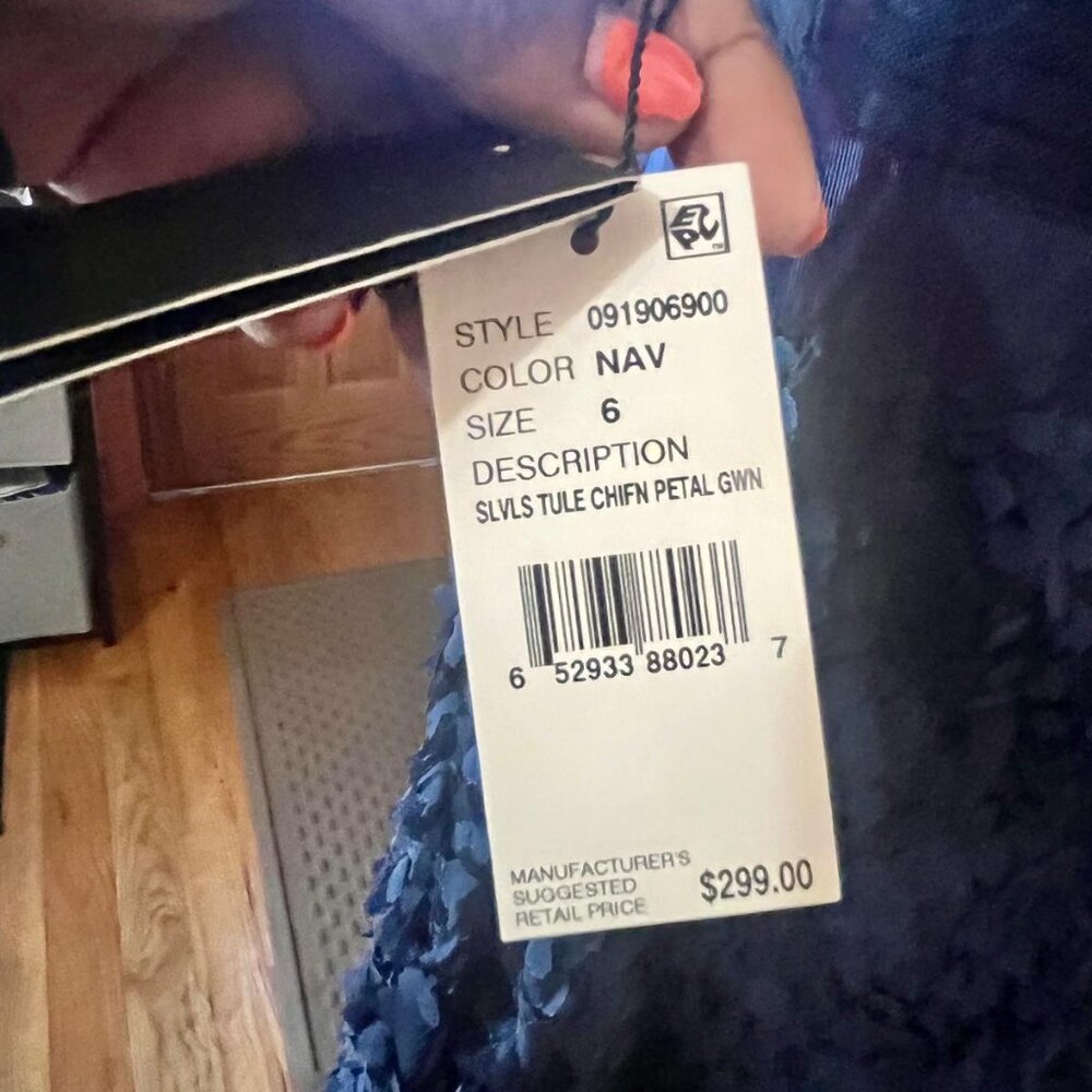 Adrianna Papell Floral Embroidered Illusion Gown - Picture 5 of 16